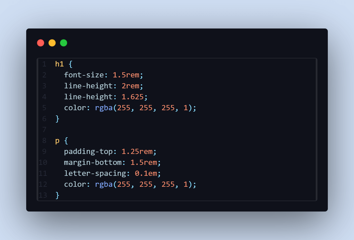 text p and h1 have the CSS rgba() color text p and h1 have the CSS rgba() color