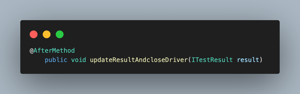 @AfterMethod @AfterMethod