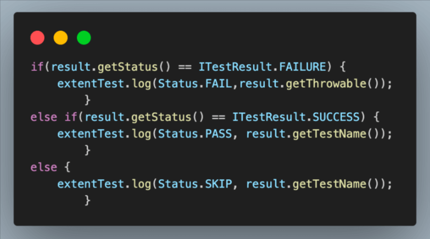ITestResult interface object ITestResult interface object