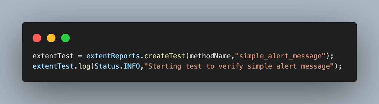 new test in the extent report new test in the extent report
