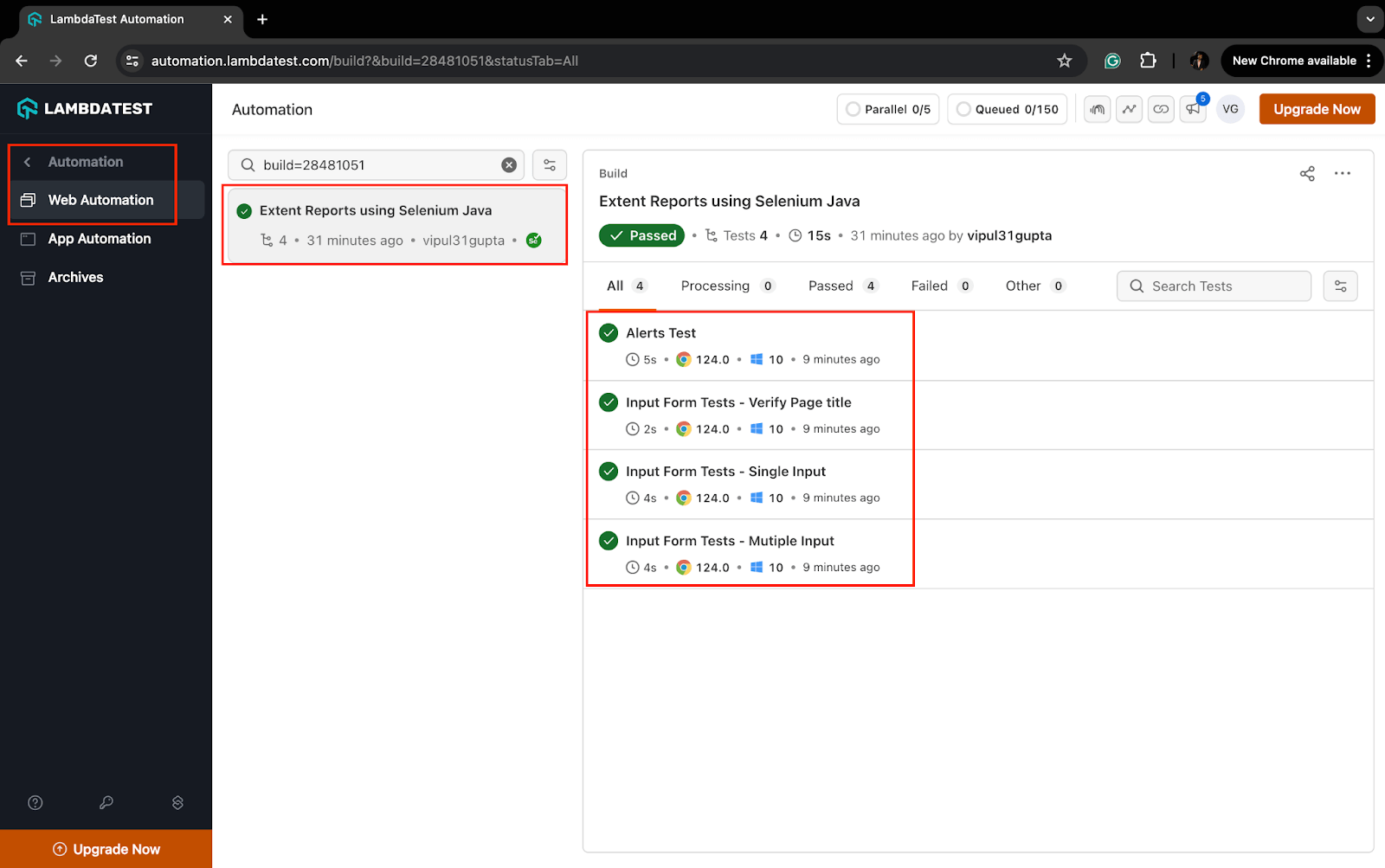 Automation > Web Automation Automation > Web Automation