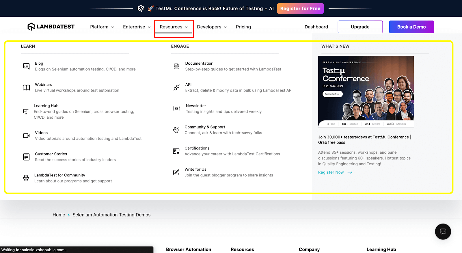 Perform Mouse Hover in Selenium