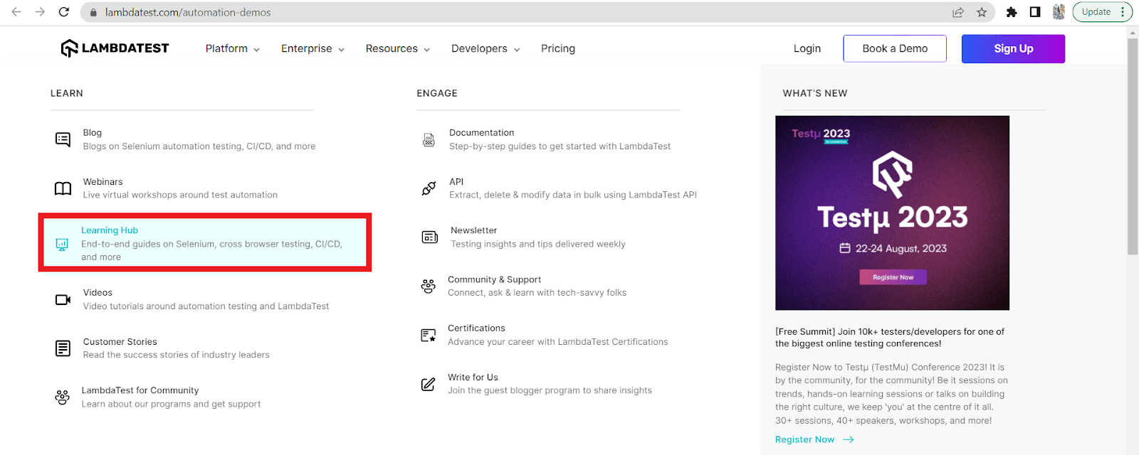  Perform Mouse Hover in Selenium Scenario-2: