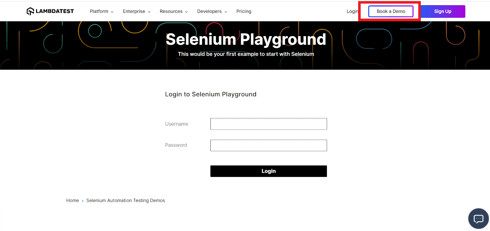 "Book a Demo" element 