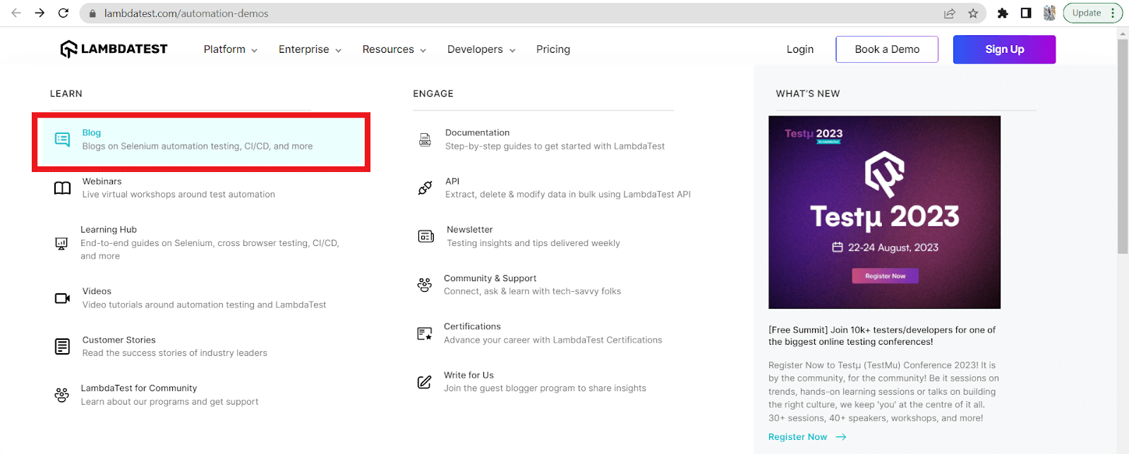 move_to_element() and click()
