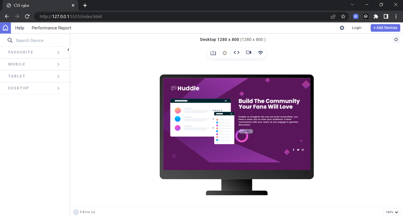 Desktop View: Desktop View: