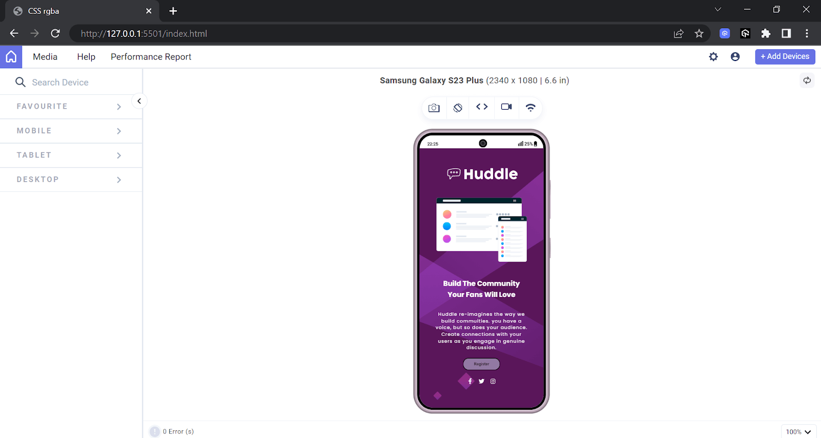 Mobile View: Mobile View: