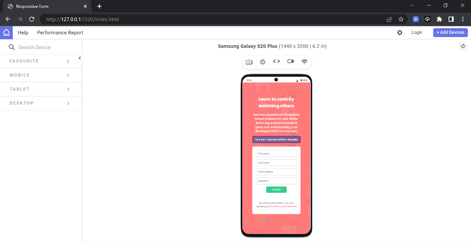 Mobile View Mobile View
