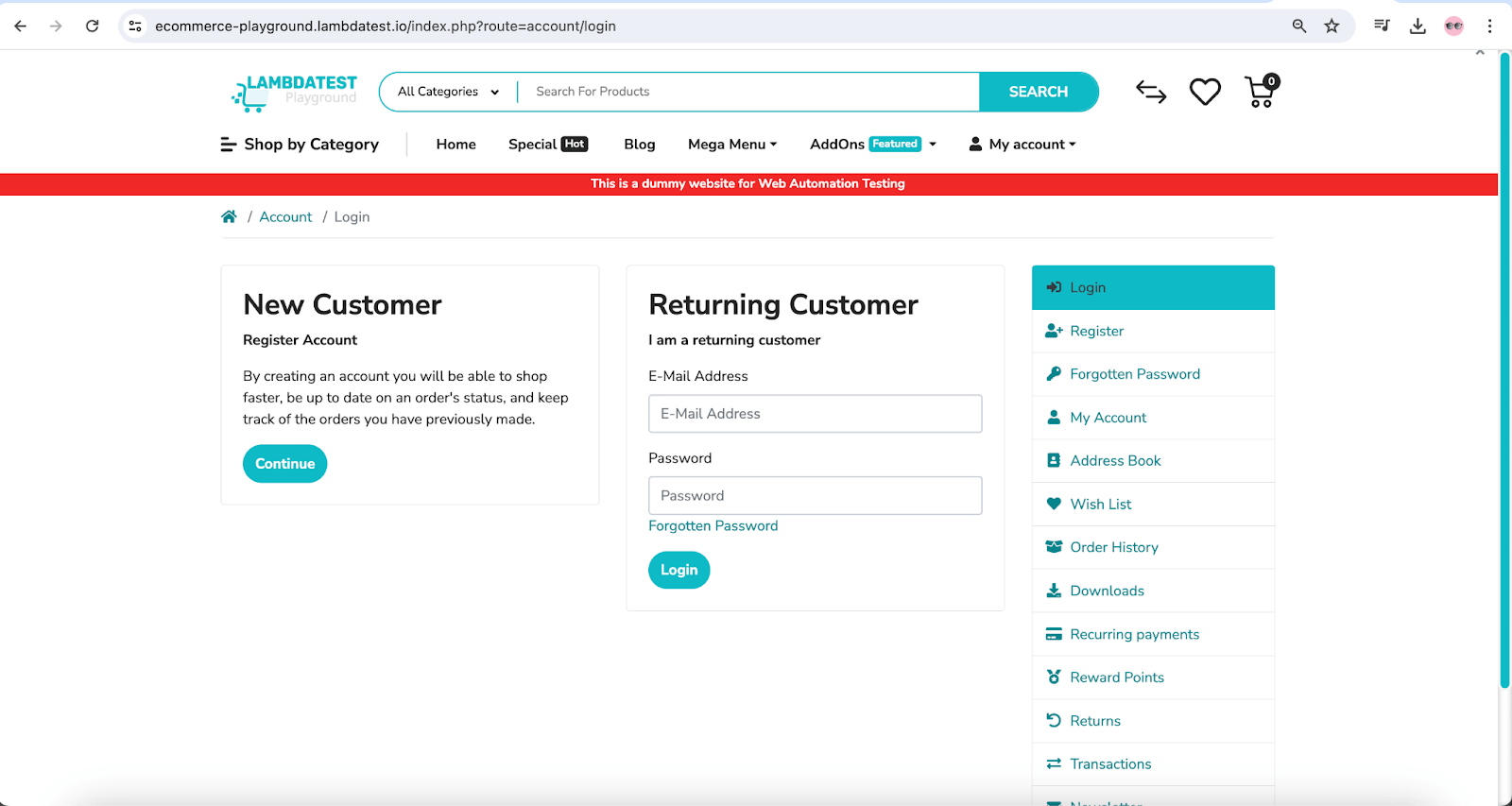 returning customer returning customer