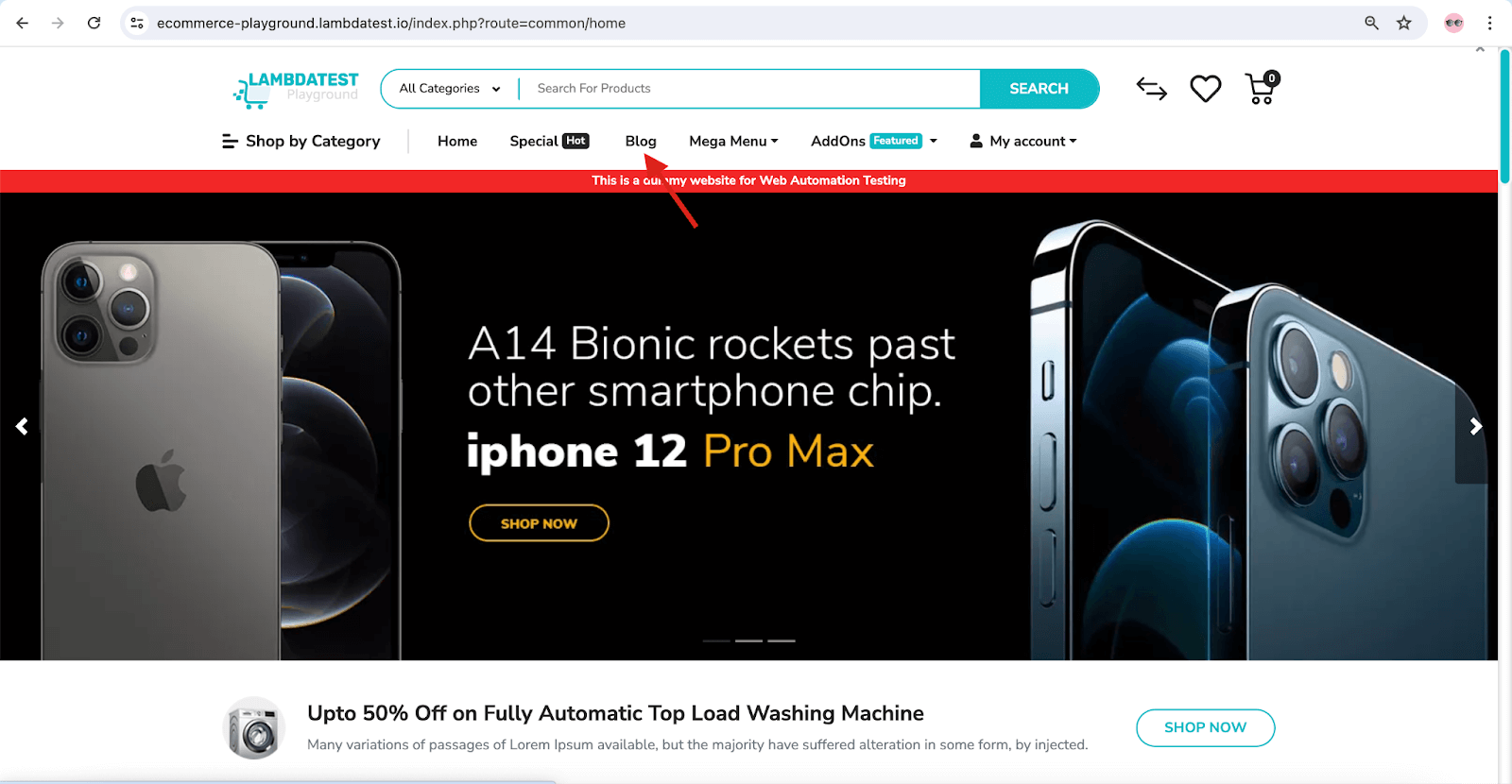 screenshot of the blog page screenshot of the blog page