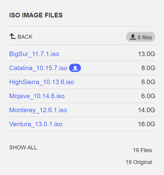 available ISO images available ISO images