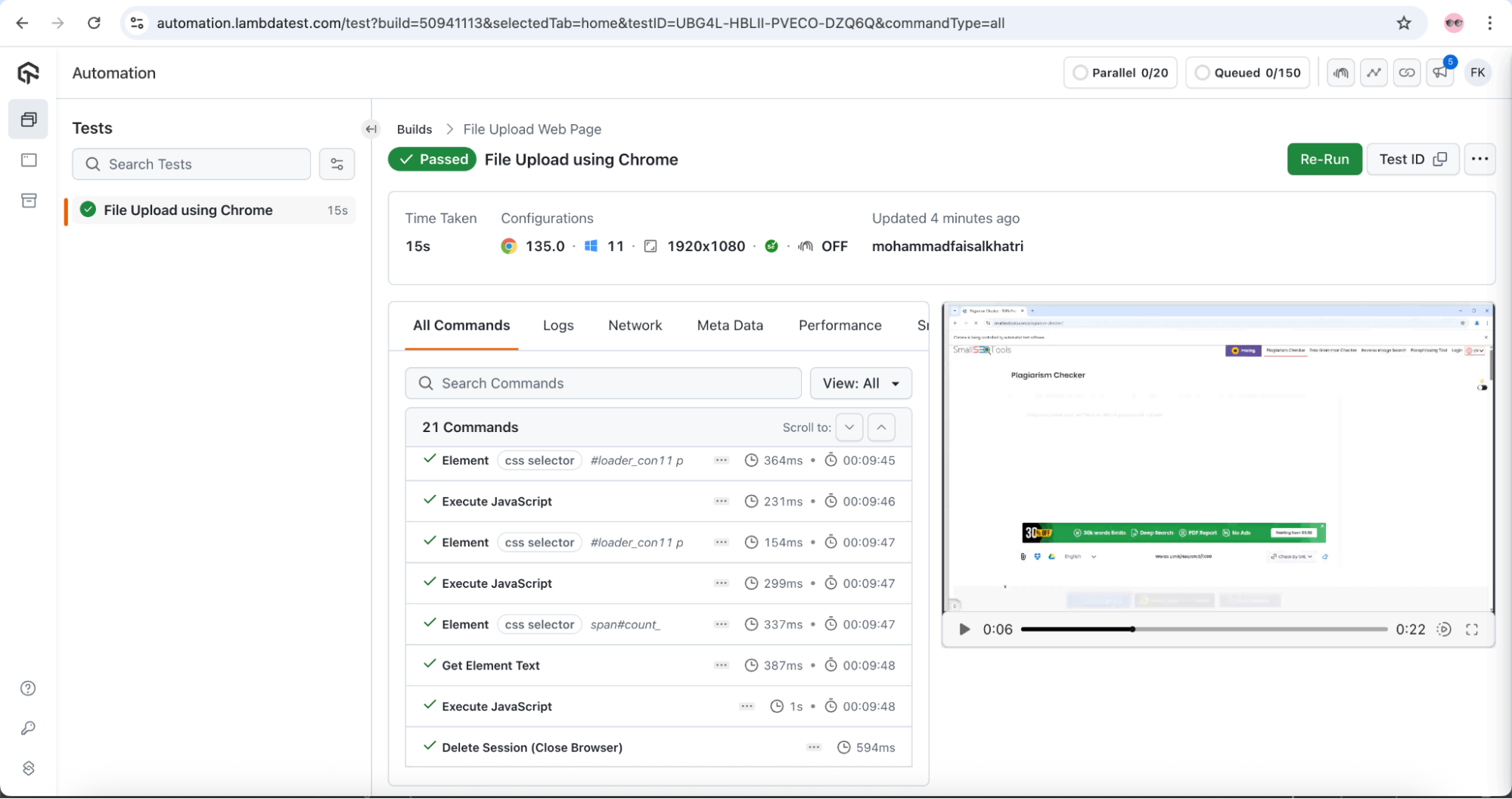 plagiarized test execution