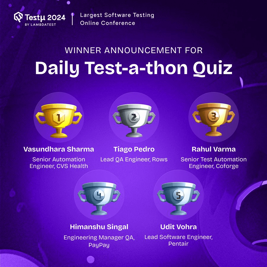 Daily Test-a-thon Quiz Daily Test-a-thon Quiz