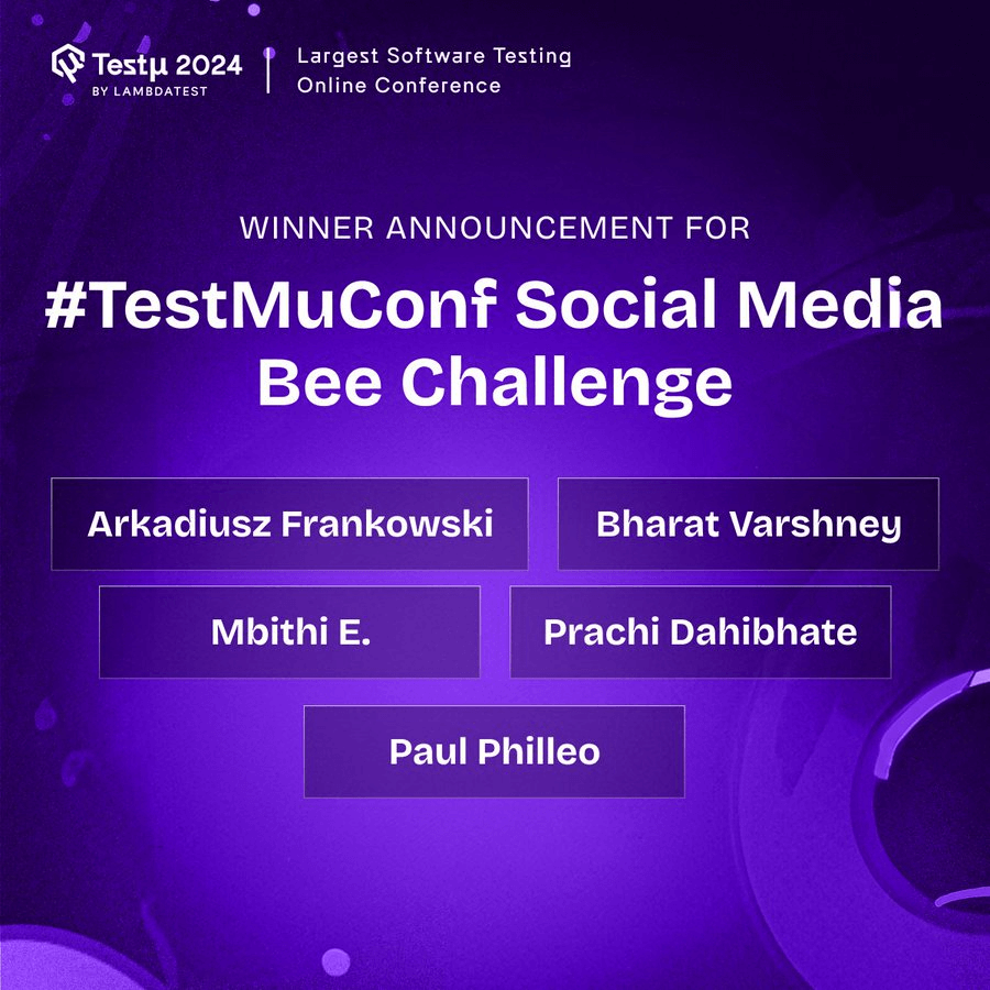TestMu Conf Social Media Bee Challenge TestMu Conf Social Media Bee Challenge