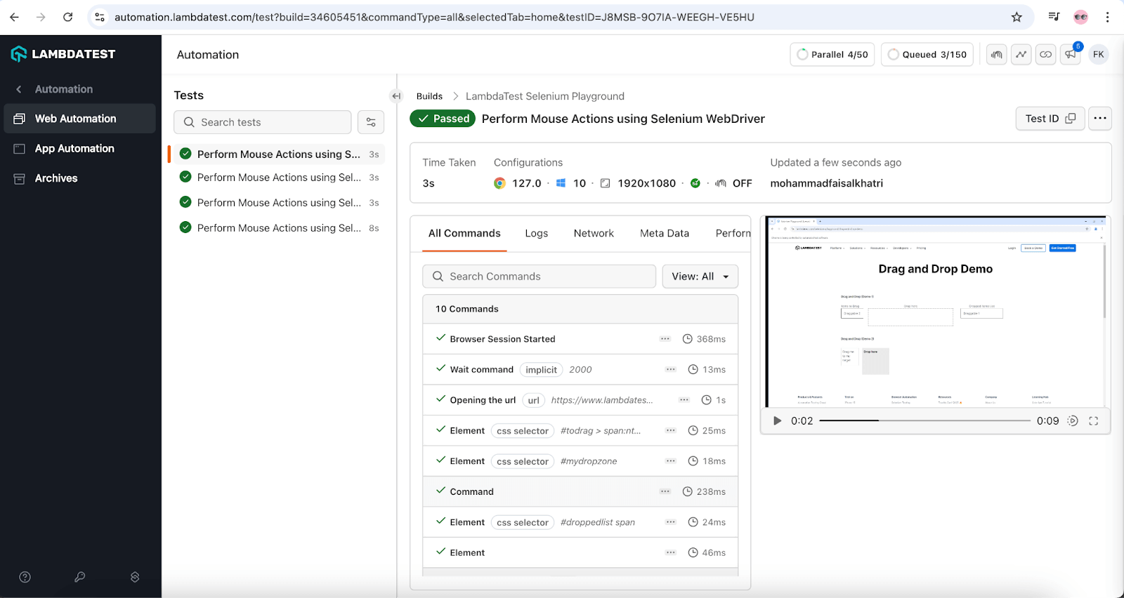 execution details with a video execution details with a video