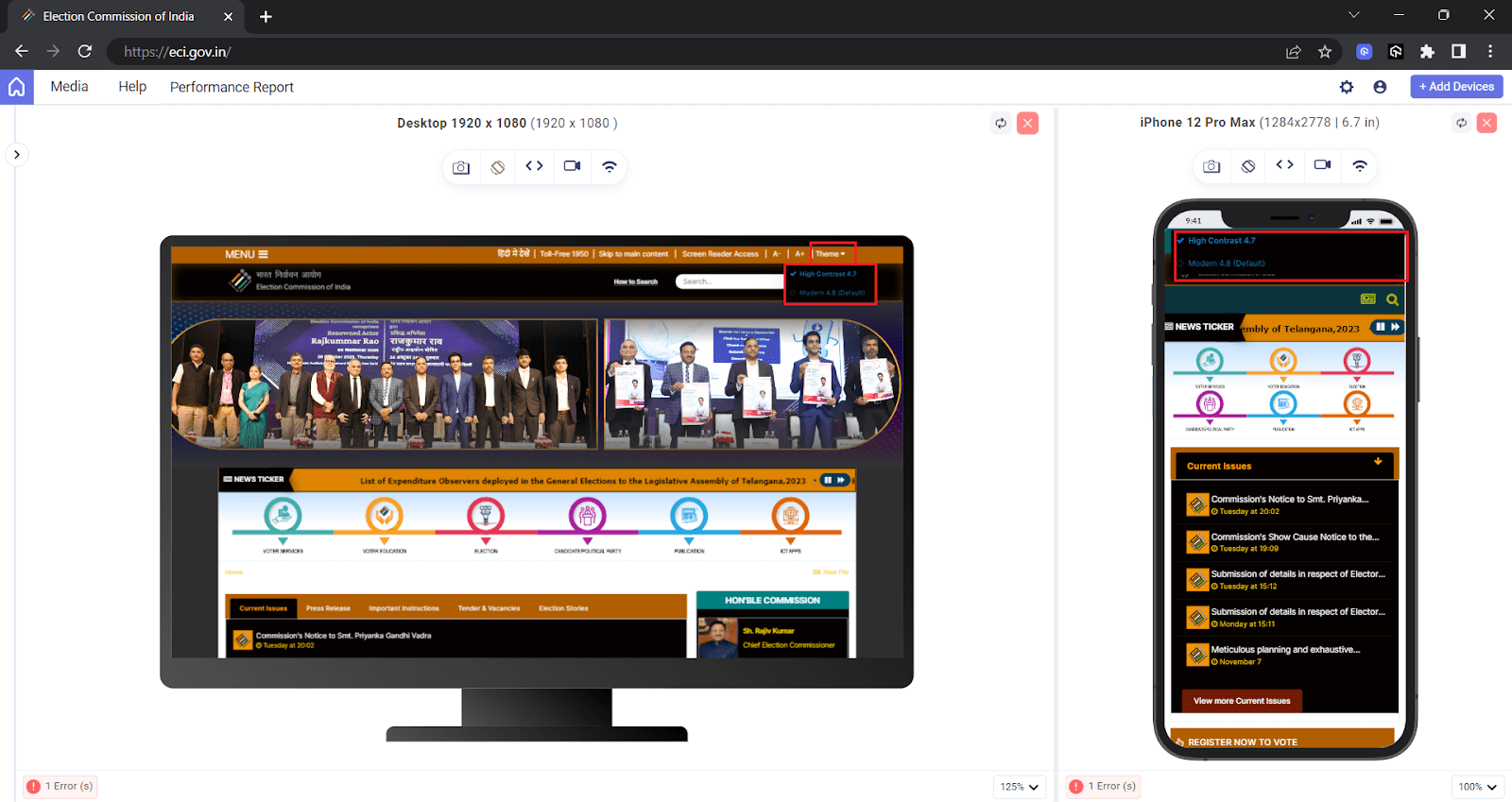 choose the high-contrast theme choose the high-contrast theme