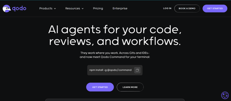 Qodo webpage Qodo webpage
