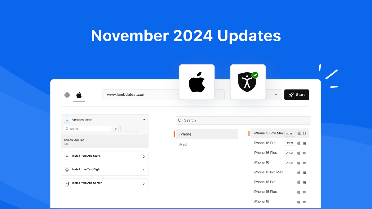 November’24 Updates: New Features in KaneAI, Test iOS Accessibility and More! | TestMu AI (Formerly LambdaTest)