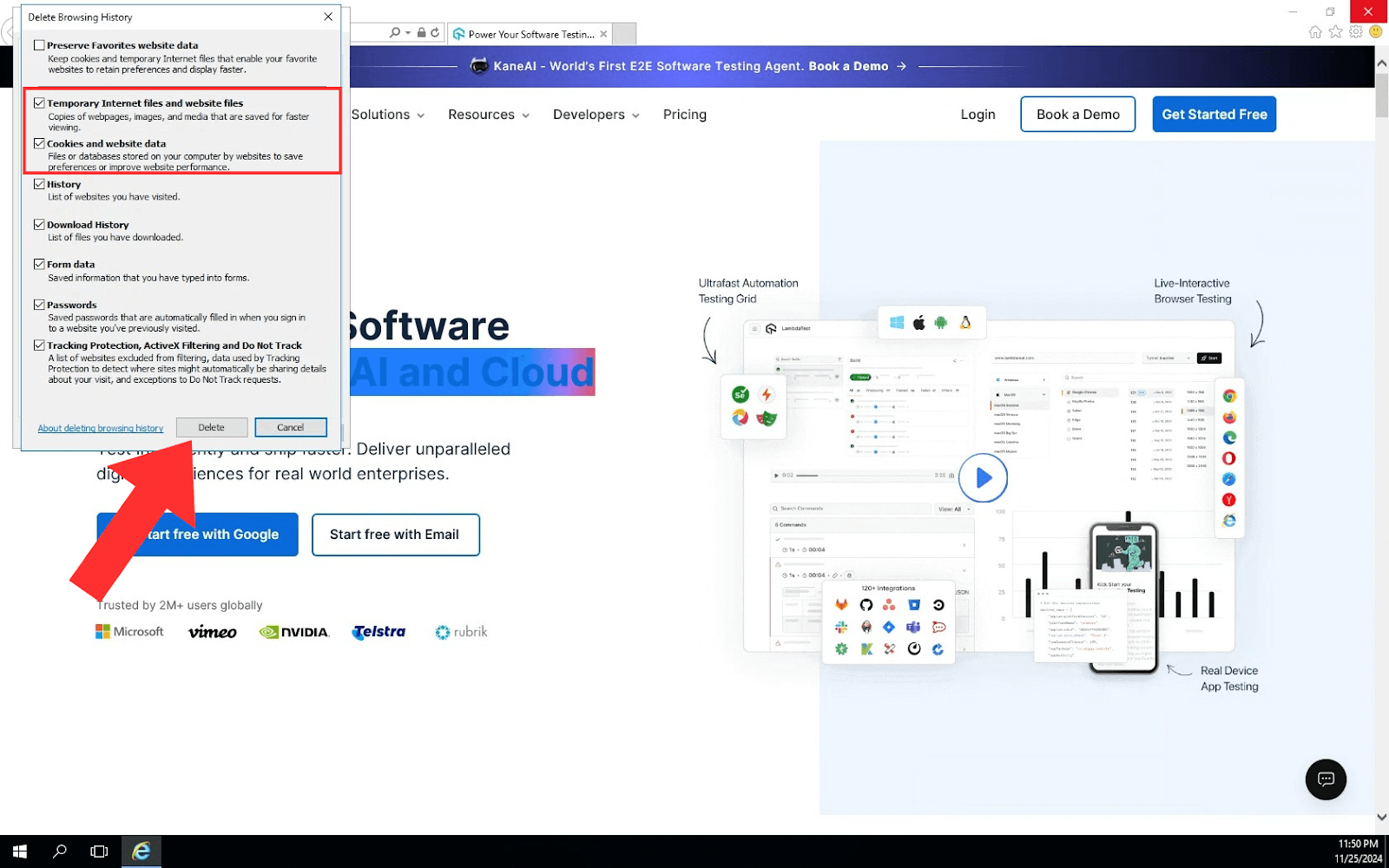 Click the Delete button at the bottom of the dialog box. Click the Delete button at the bottom of the dialog box.