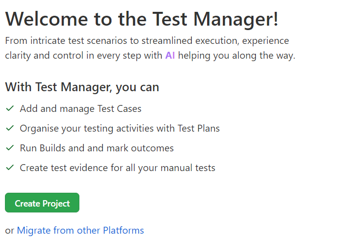 create a new project from scratch by clicking on the Create Project button create a new project from scratch by clicking on the Create Project button
