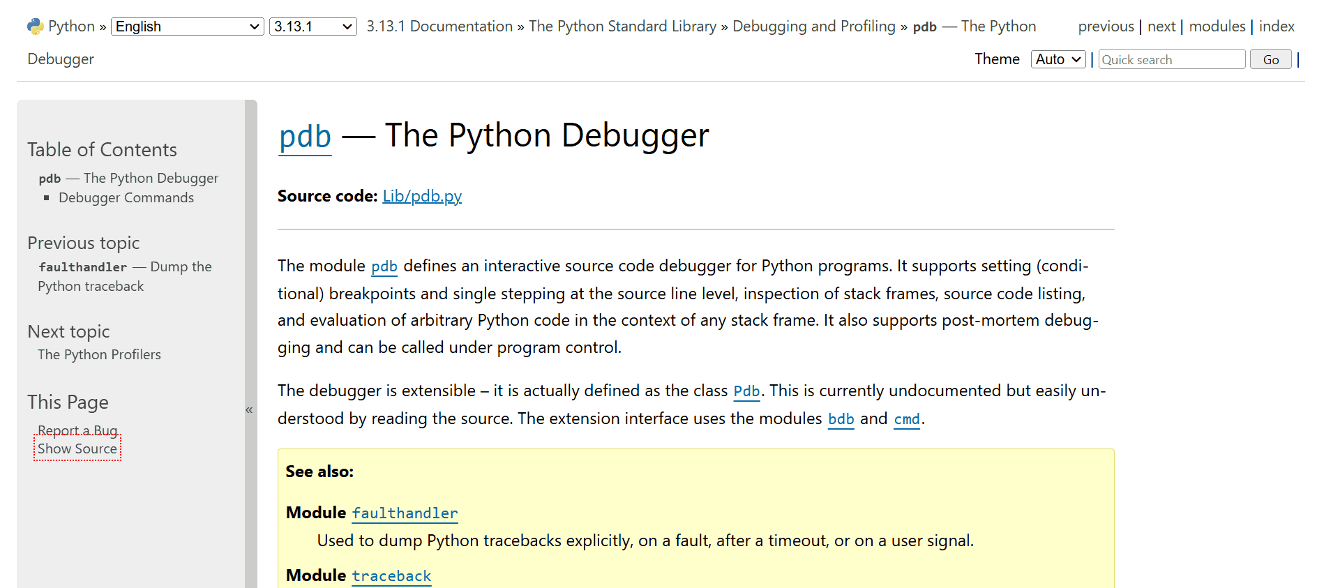 pdb – The Python Debugger pdb – The Python Debugger