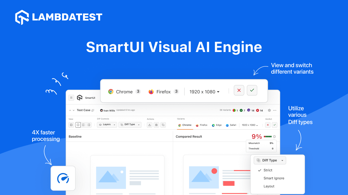 SmartUI Visual AI Engine: Ship Smartly and Enhance QA Accuracy | TestMu AI (Formerly LambdaTest)