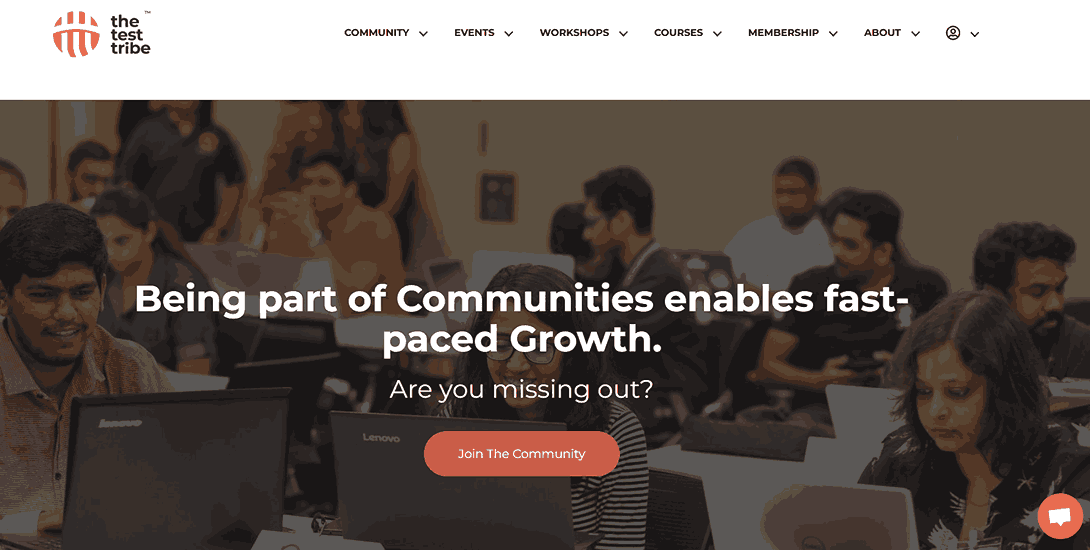 The Test Tribe Community home page