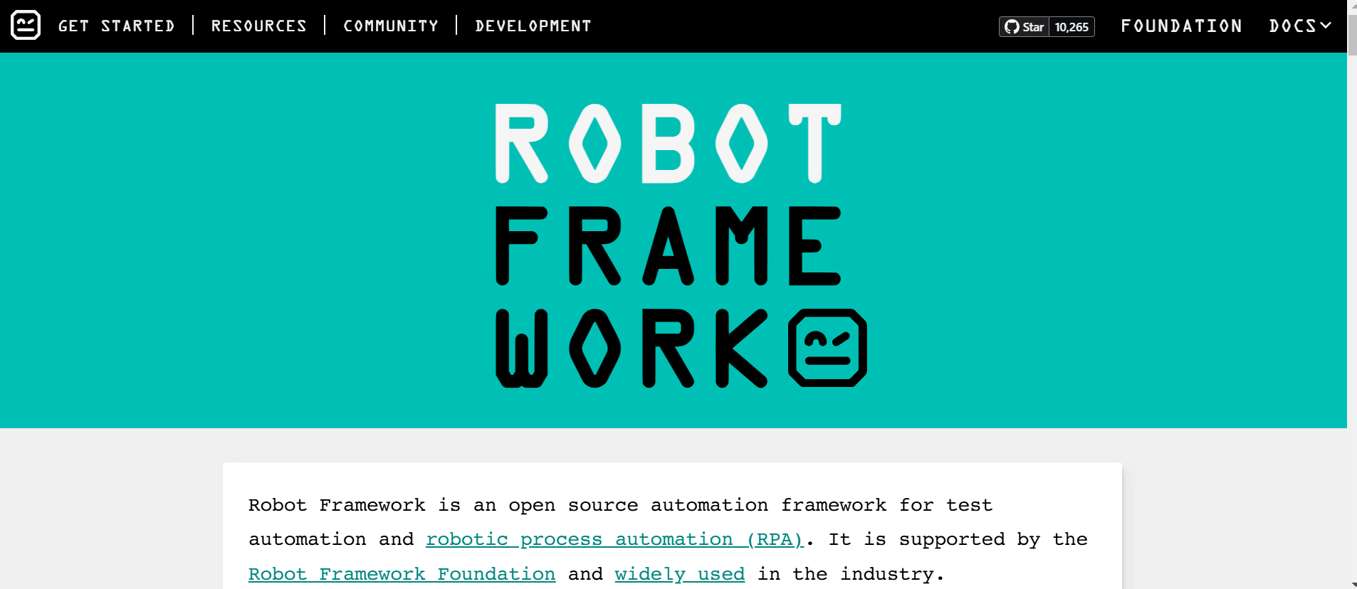 robot framework robot framework