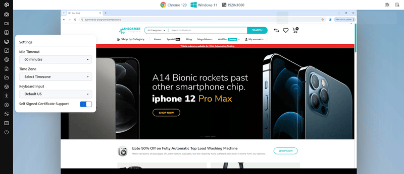 Real Time With Self-Signed Certificates