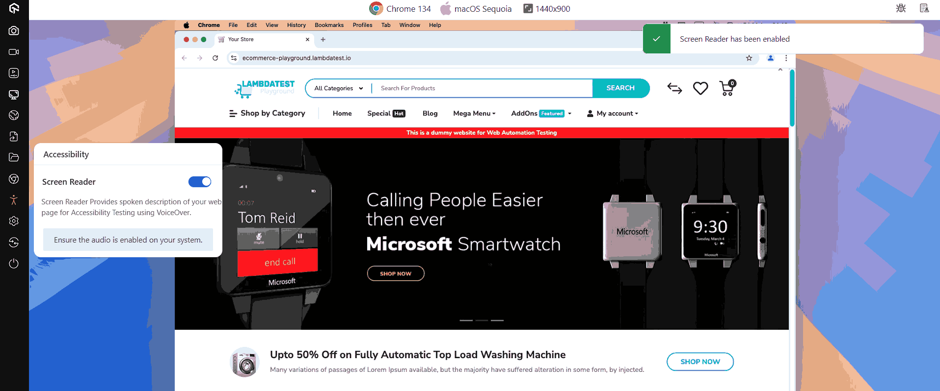 screen reader testing lambdatest