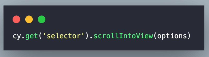 scrollIntoView() in Cypress scrolls the viewport