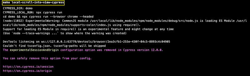 tests can also be executed on Cypress installed on the local machine