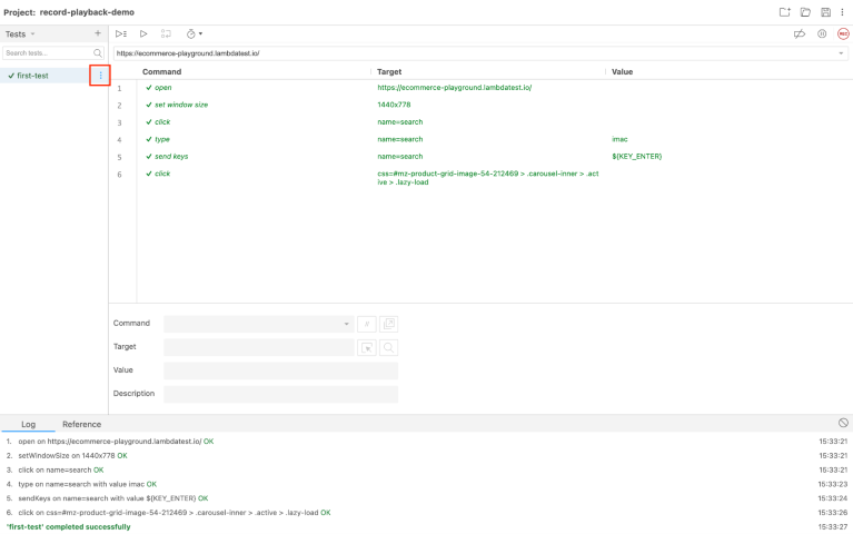 run multiple tests in a sequence by clicking the right arrow run multiple tests in a sequence by clicking the right arrow
