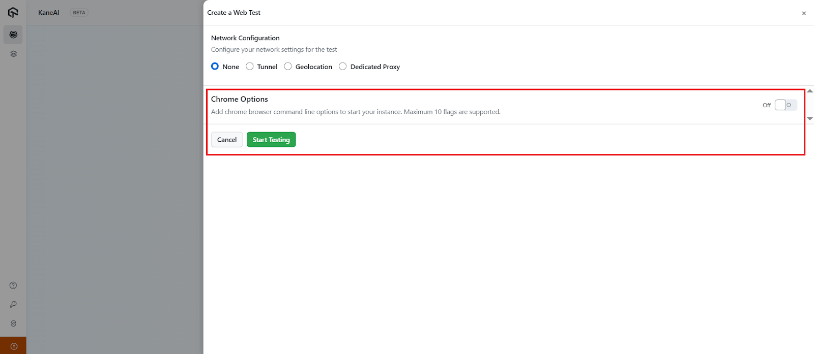 Run Web Tests With Chrome Options Support