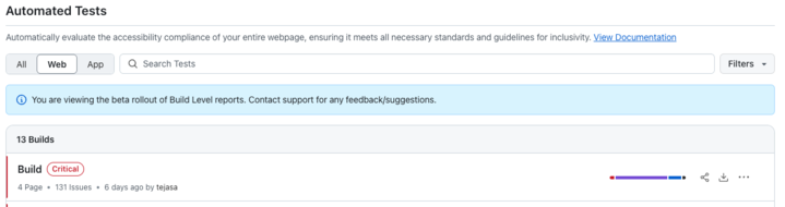 Get Accessibility Reports for Your Automation Builds
