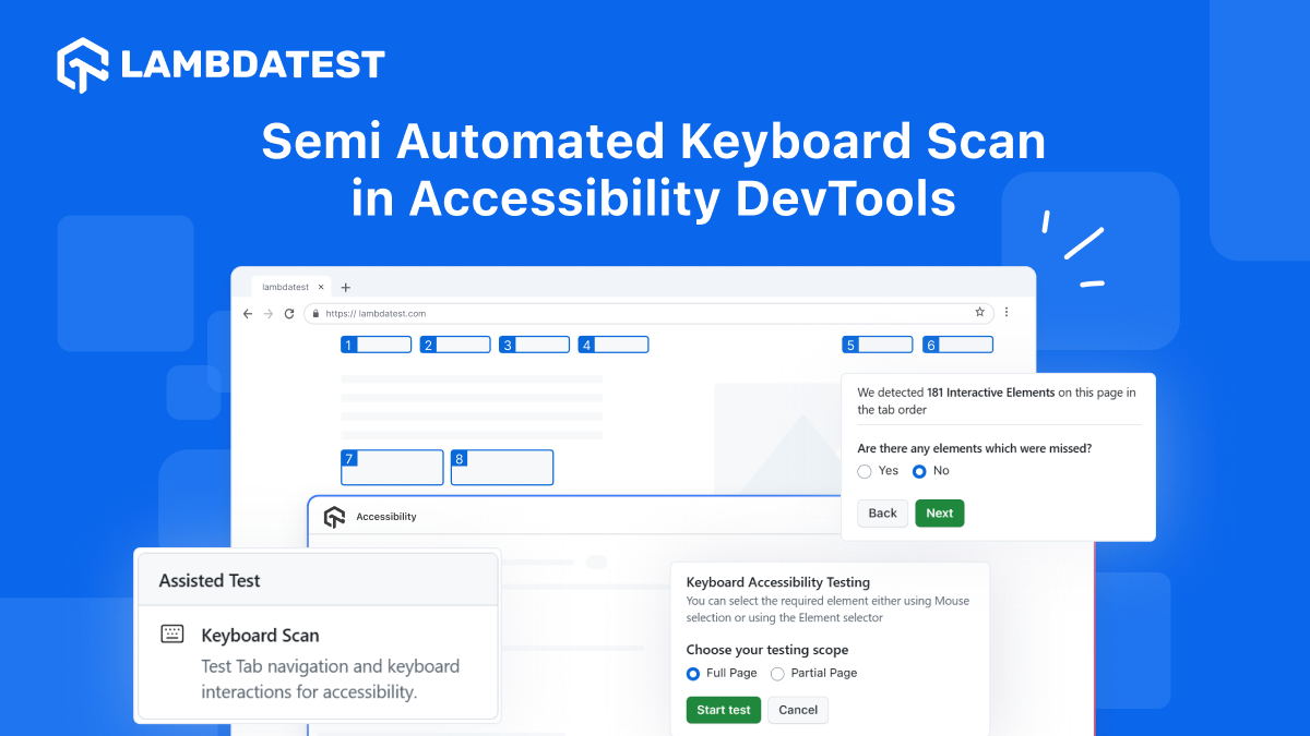 Run Assisted Tests With Keyboard Scan Feature Using Accessibility DevTools | TestMu AI (Formerly LambdaTest)