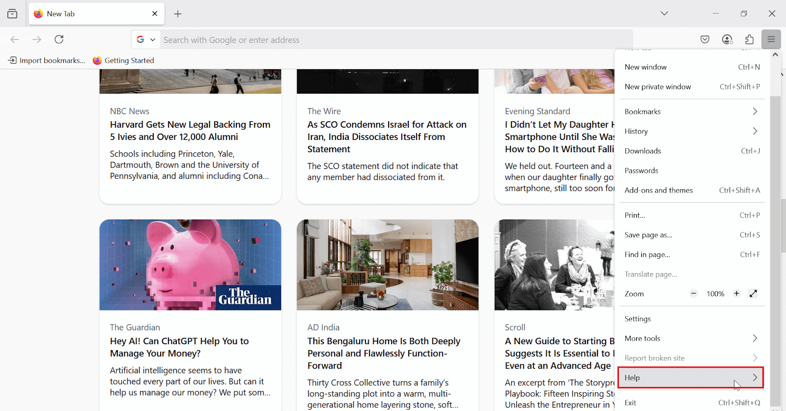 Open Firefox browser