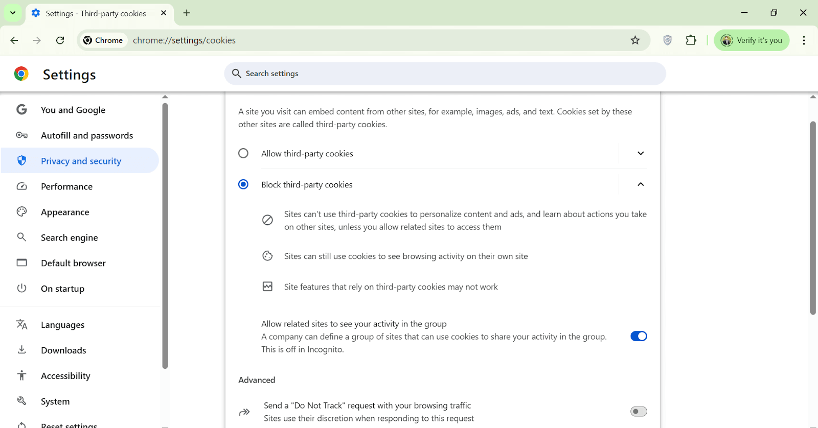 block third-party cookies
