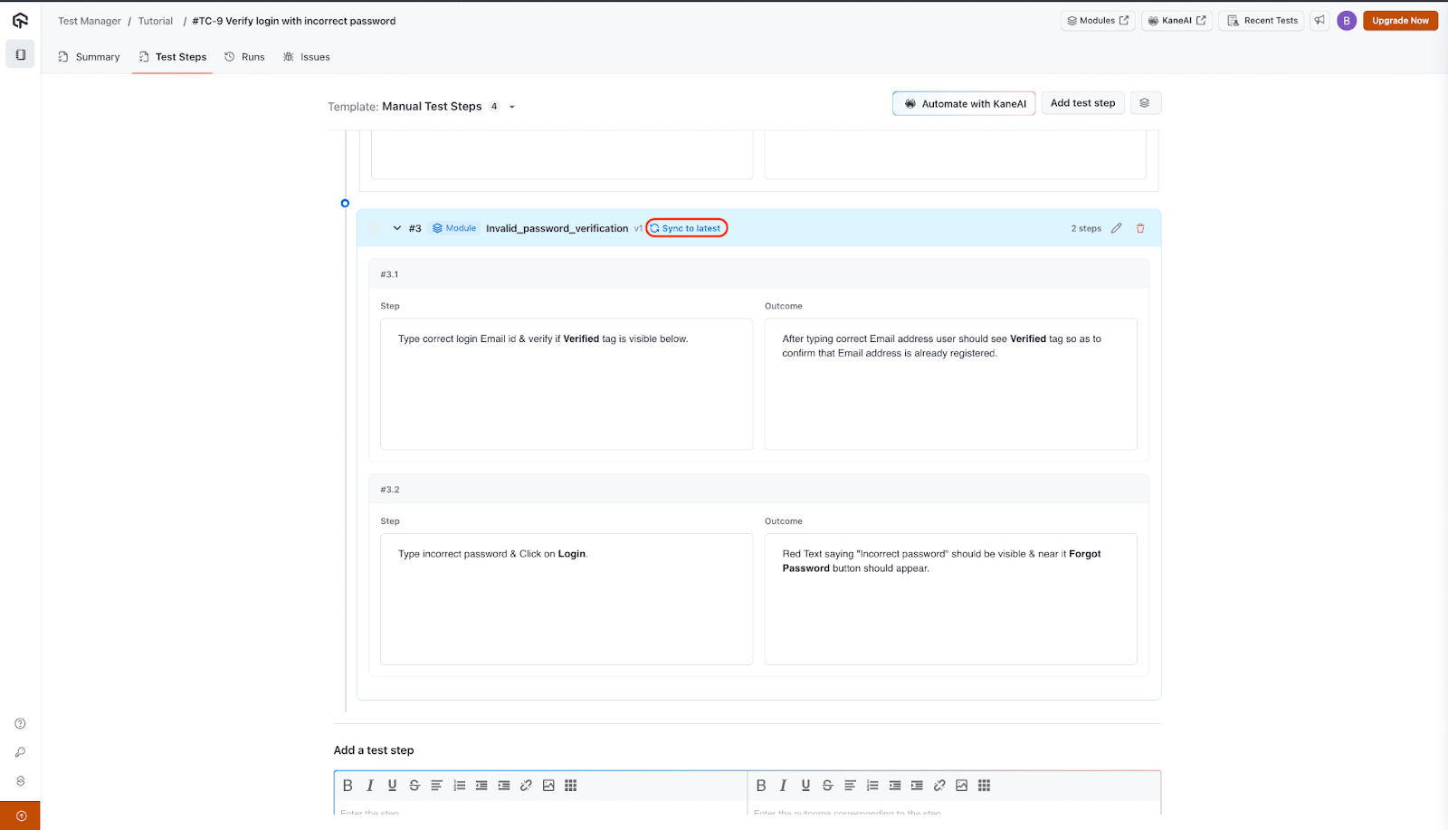 easily edit or delete it from your test case