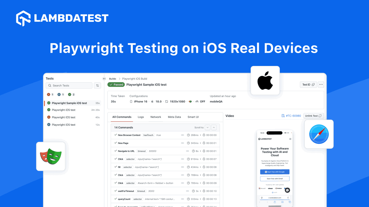 TestMu AI (Formerly LambdaTest) Introduces Playwright Testing on Real iOS Devices with Safari | TestMu AI (Formerly LambdaTest)