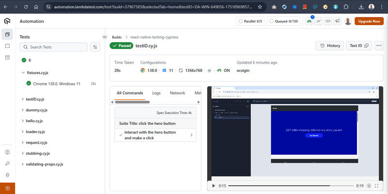 react native cypress testing