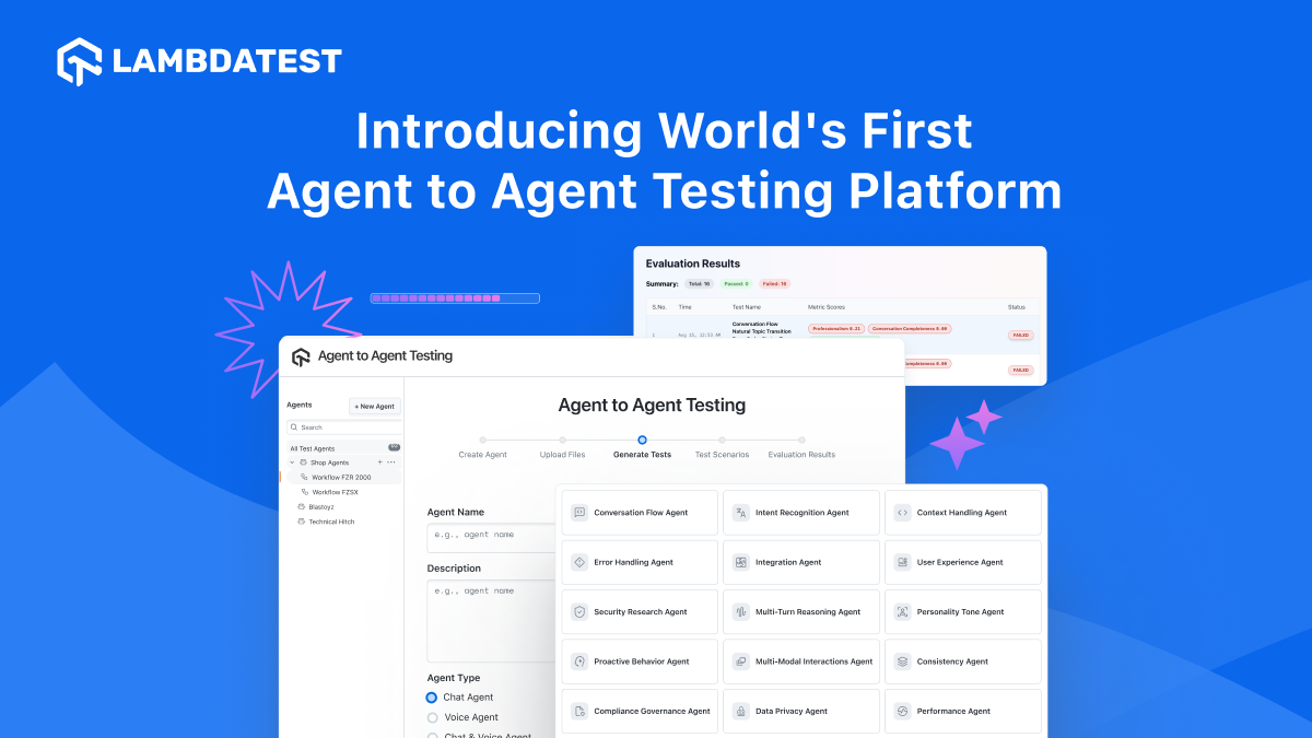 World’s First True AI Agent-to-Agent Testing Platform!