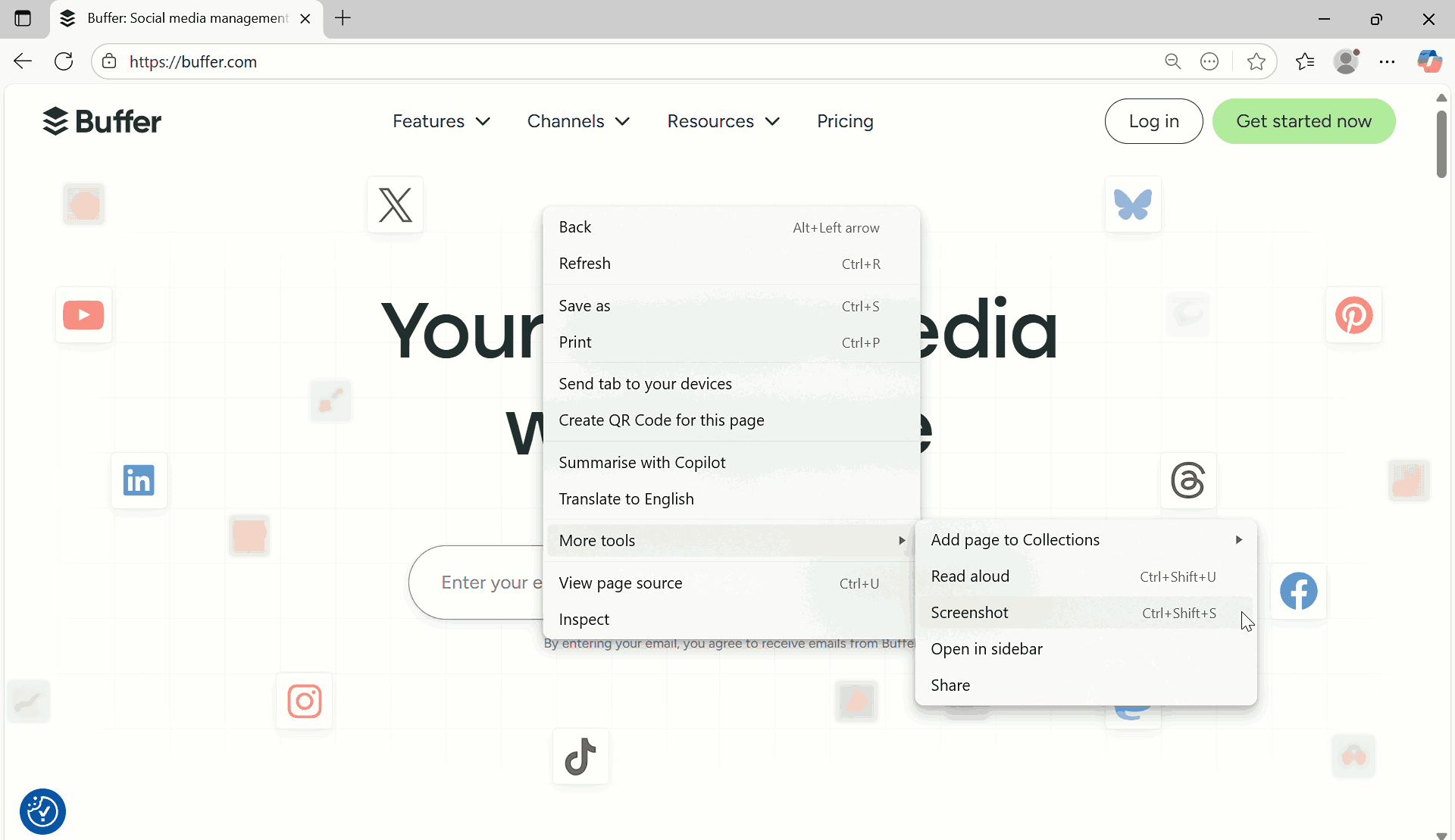 Firefox Browser Capture Screenshot