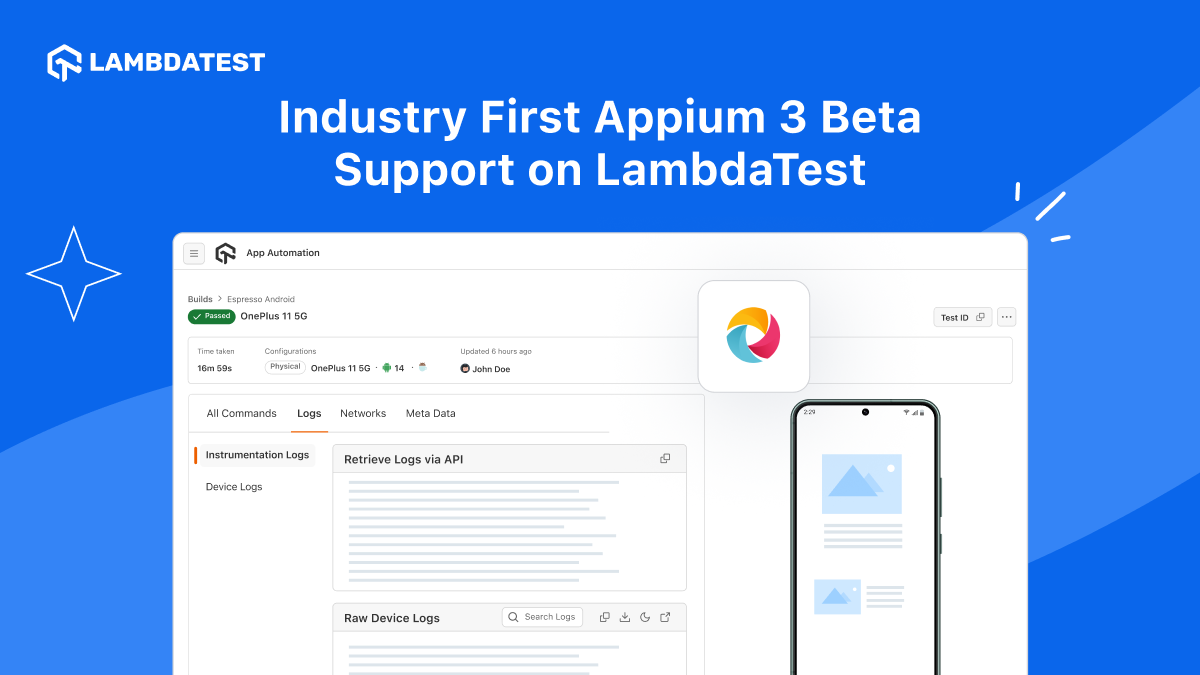 Industry-First Support for Appium 3 Beta on TestMu AI (Formerly LambdaTest)