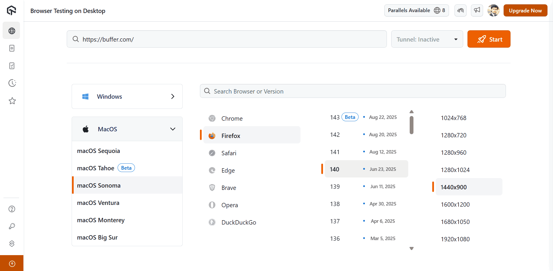 LambdaTest Browser Testing on Desktop