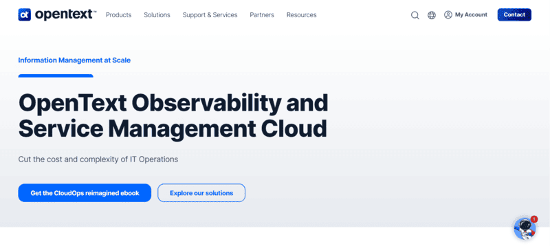 open text it operations cloud aiops tool