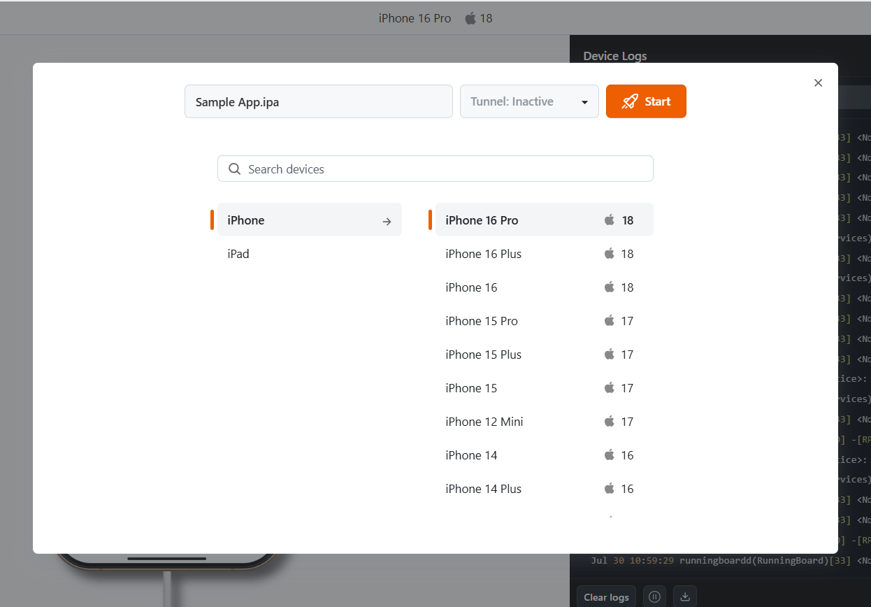 wide range of iPhones and iPads available in LambdaTest’s real device cloud