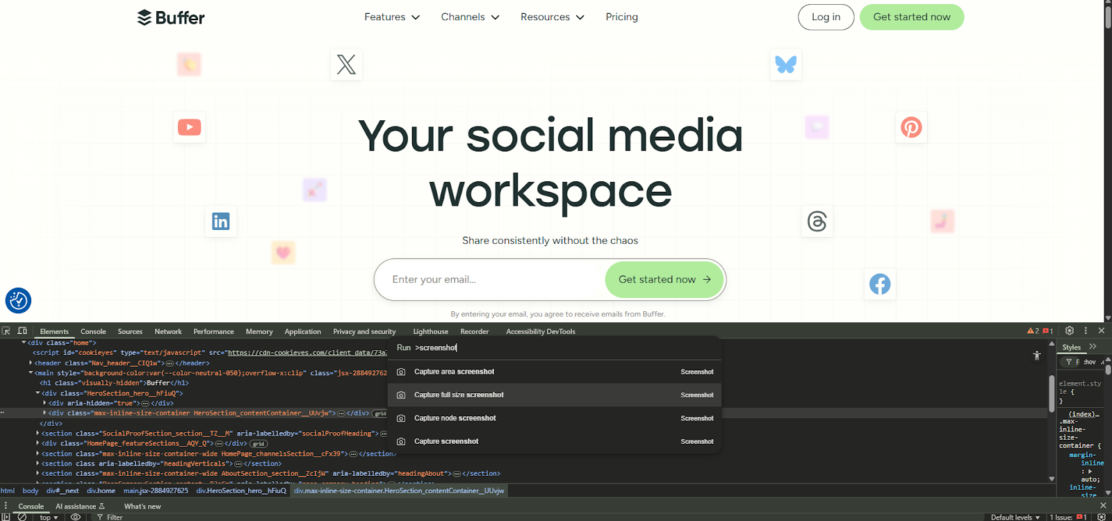 Capture full size screenshot