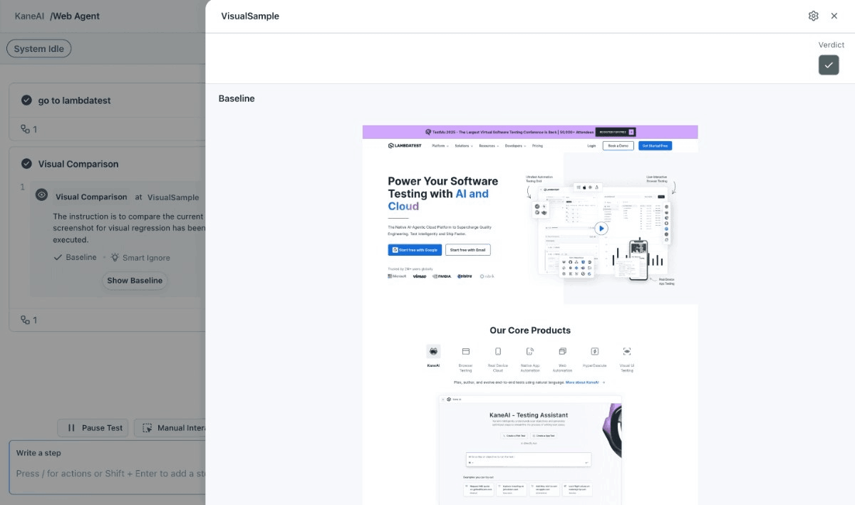 KaneAI Visual Test Creation