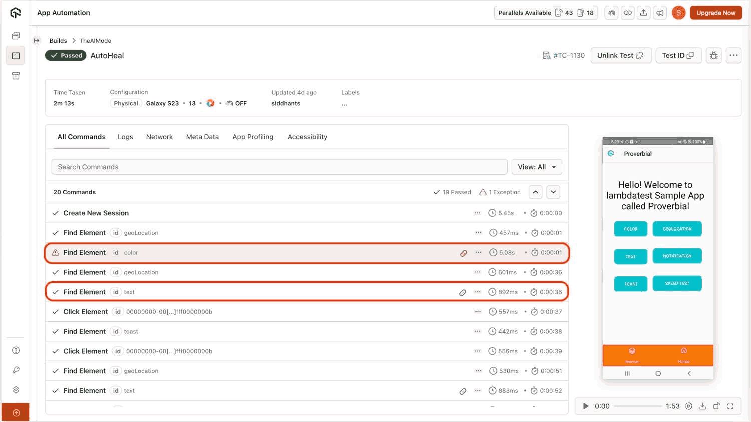 smart heal for appium automation